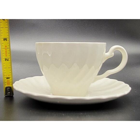 Johnson Bros. Regency Swirl White Tea Cup and Saucer Set - Picture 11 of 11